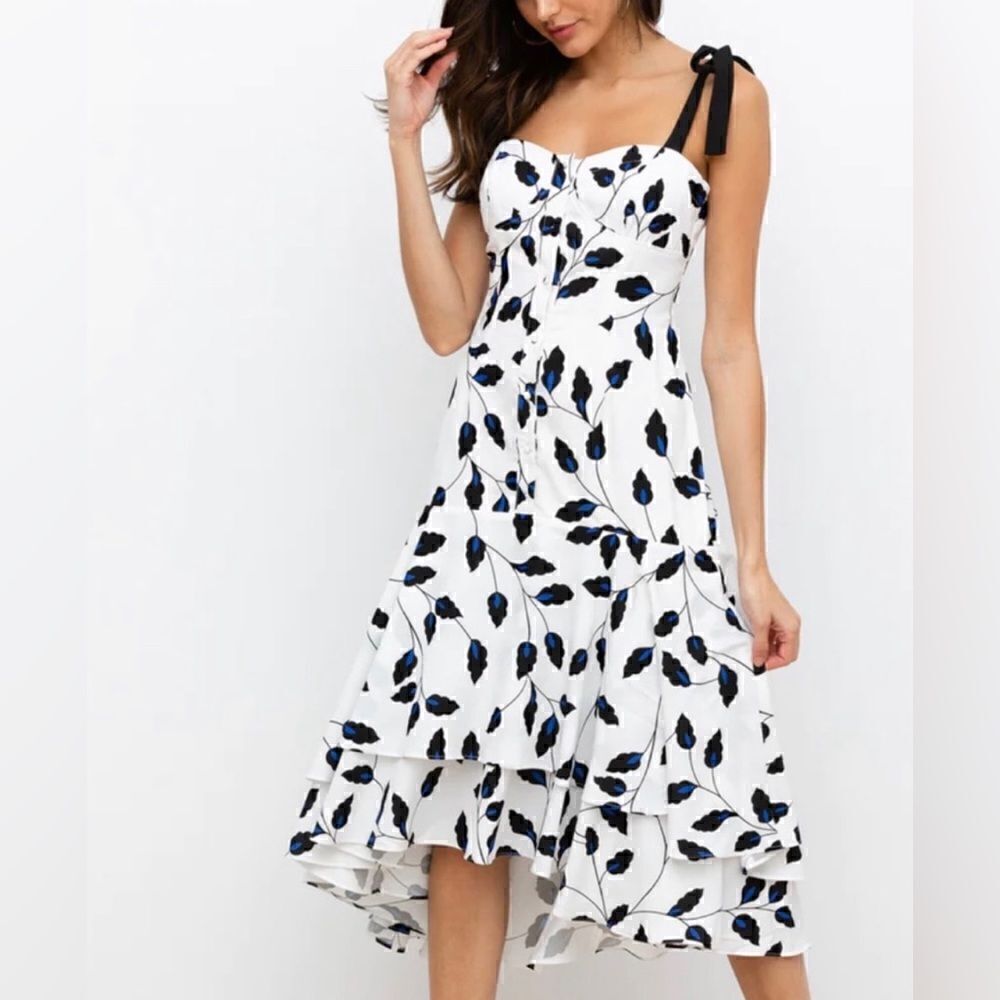 Yumi Kim NWT Sweet Lady White/ Black Leaf Print S